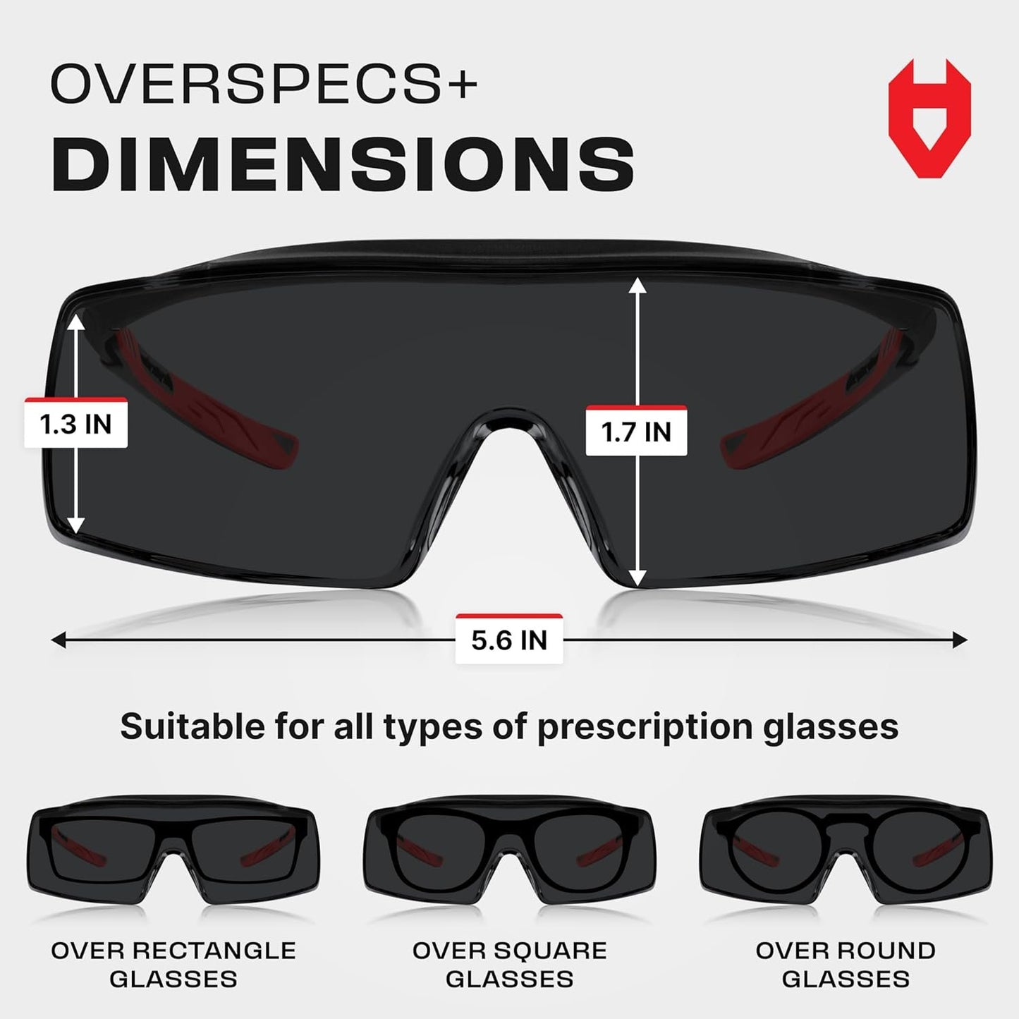 NoCry Safety Glasses Over Eyeglasses — Fog and Scratch-Resistant Over Glasses Safety Glasses for Men and Women