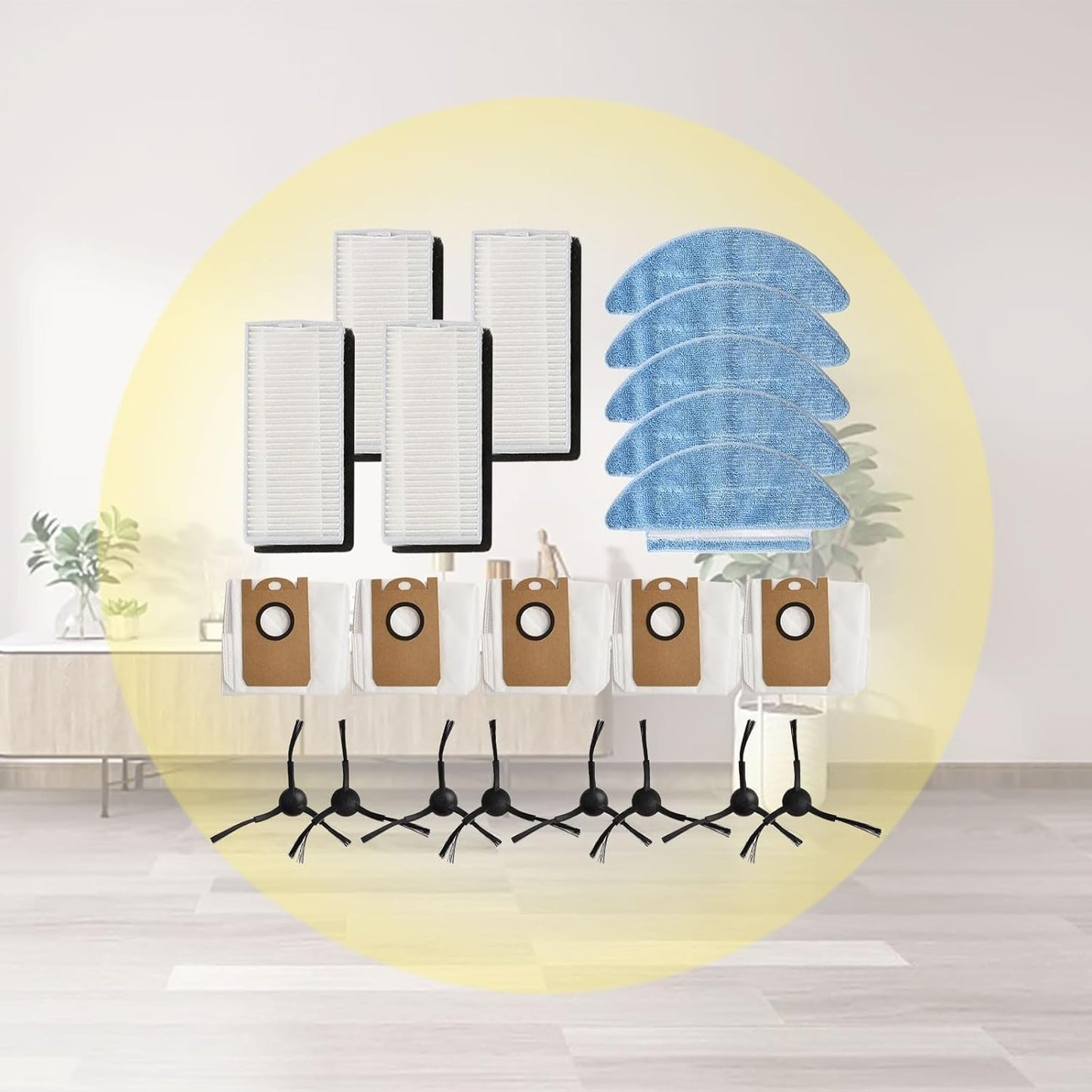 Cleaning Essentials - Set di panni per mocio con comodi sacchetti per la polvere e spazzole laterali efficienti per modelli Medion