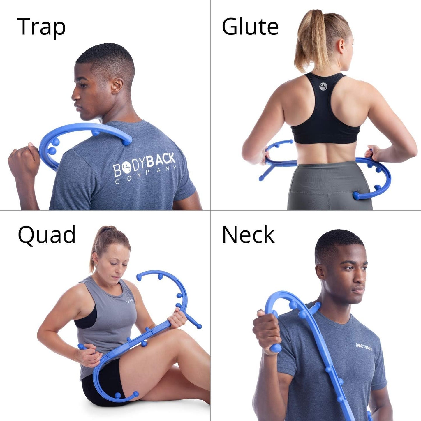 Body Back Buddy Elite – USA Made – Trigger Point Massage Tool, Shoulder Neck Back Handheld Self Massager, Manual Massage Cane, Hook, Muscle Knot Remover with Instructions, Patented