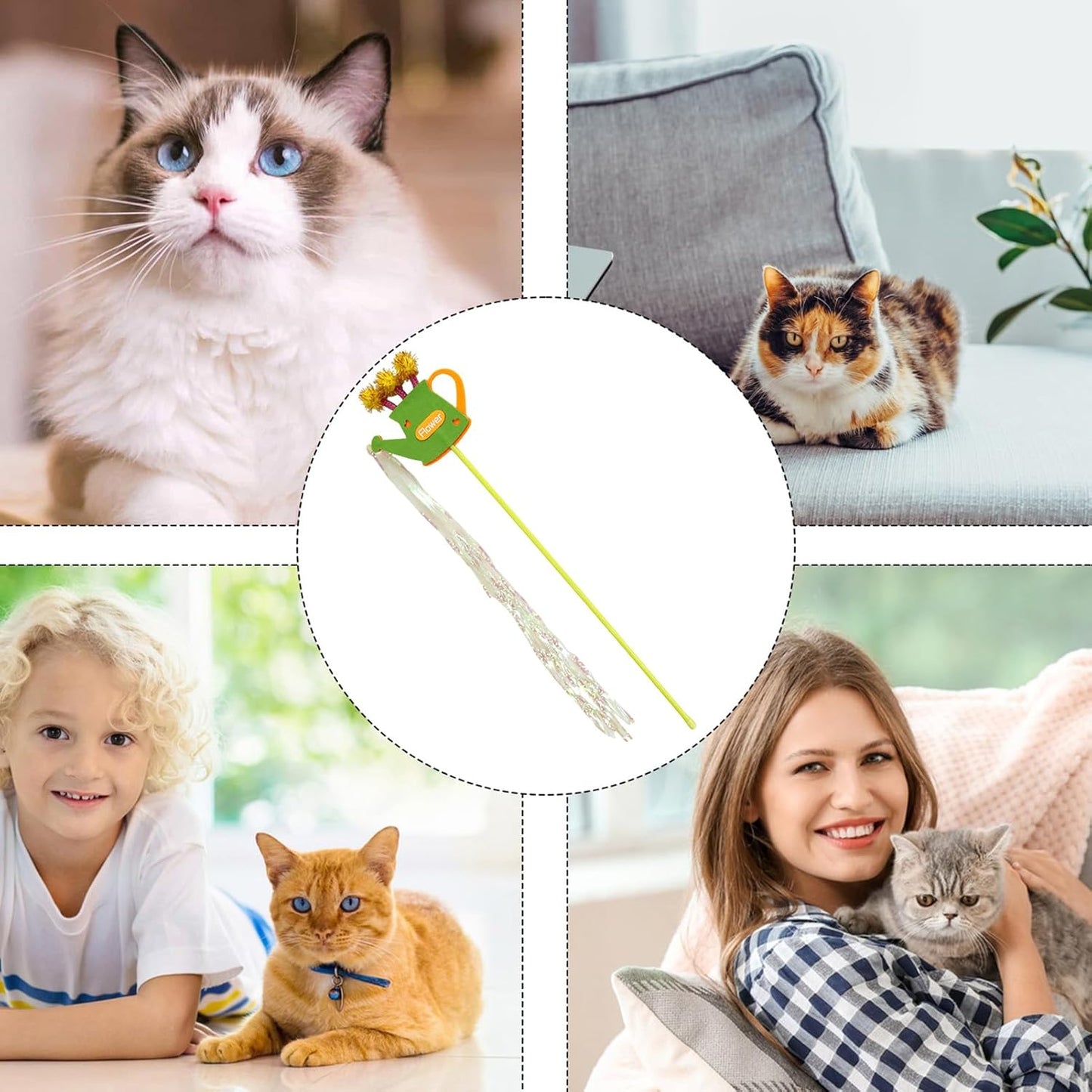shjxi Cat Wand, Interactive Feather Toys for Indoor Pets, Long Tassel Game, Bite-Resistant Pet Supplies for Boredom Relief, Kitty Play, Fun Activity for Cats