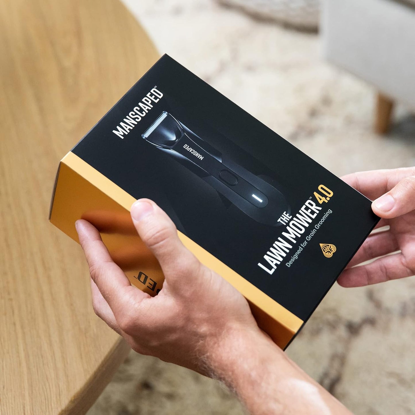 MANSCAPED® The Lawn Mower® 4.0, Electric Groin Hair Trimmer, Replaceable SkinSafe® Ceramic Blade Heads, Waterproof Wet/Dry Clippers, Rechargeable, Wireless Charging, Male Hygiene Grooming Razor