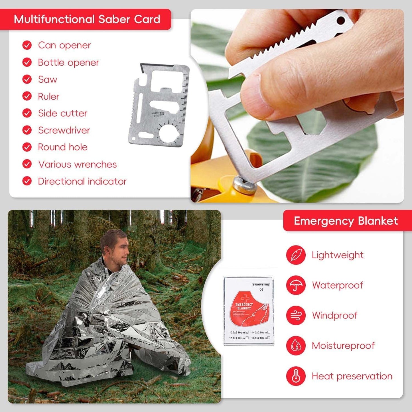 YouNuo Car First Aid Kits, 160pcs Survival Gear Emergency Kit Waterproof Hard Shell Case, Portable Compact First Aid Kit for Home/Car/Travel/Camping/Hiking/Outdoor/Sports/Office/Boat