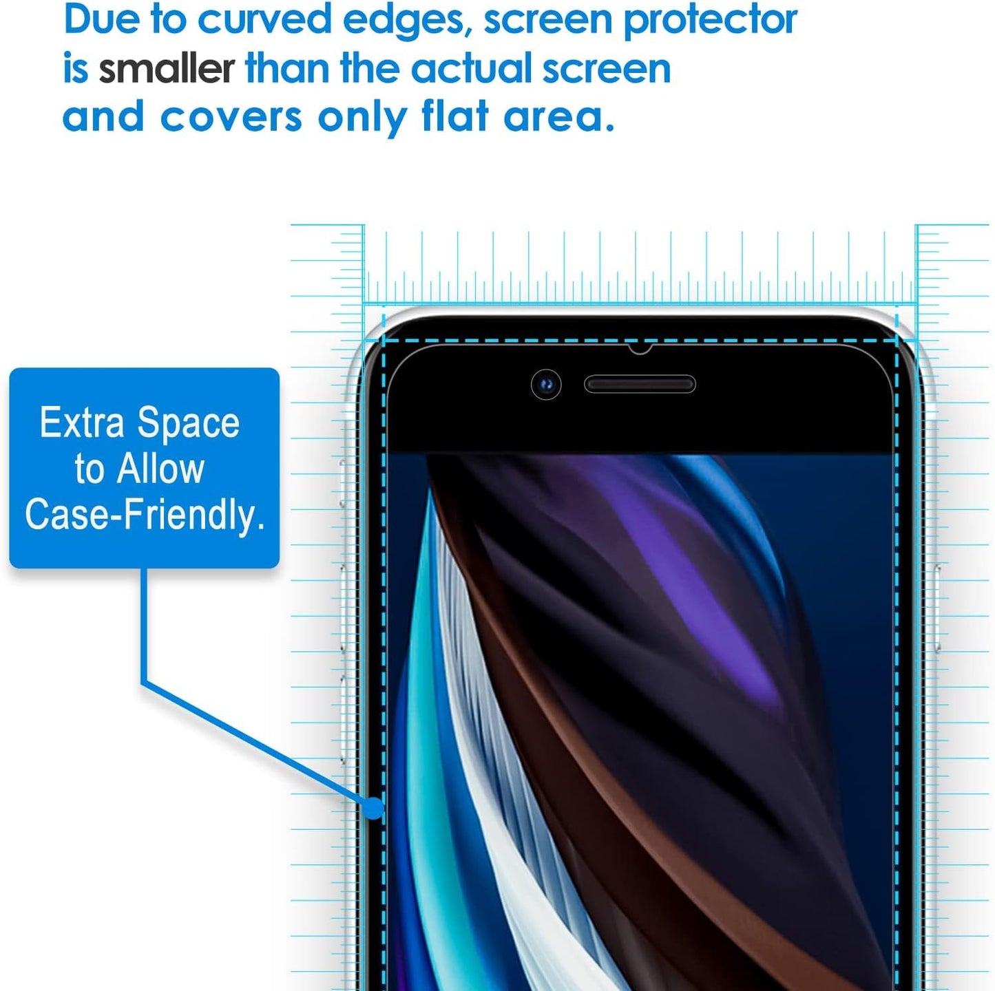 JETech 3-Pack Screen Protector for iPhone SE 3/2 (2022/2020 Edition), iPhone 8, iPhone 7, iPhone 6s, and iPhone 6, Tempered Glass Film, 4.7-Inch