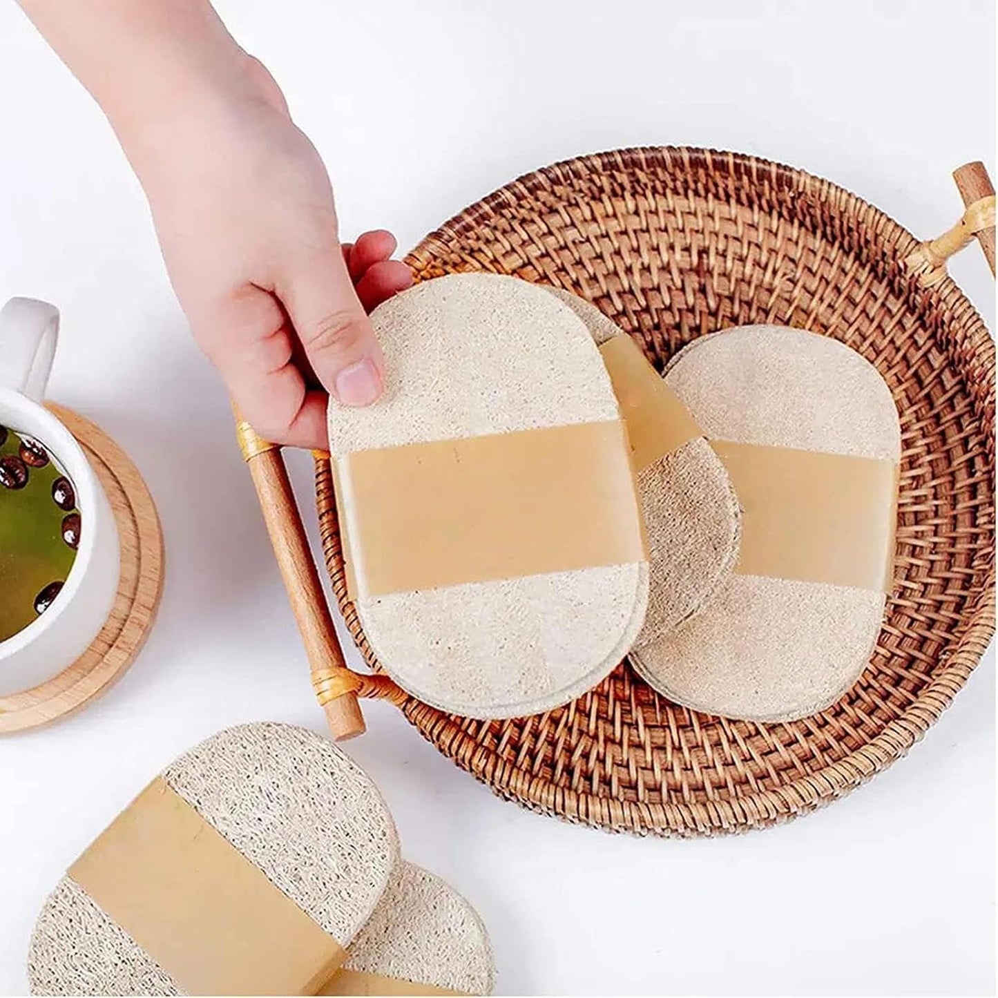 Natural Loofah Sponge | 3 Natural Dishwashing Sponges - Kitchen Eco Scrubs Natural Sponges Cleaning Plant Natural Loofah for Home Use, Unique attribute, Consulte la descripción