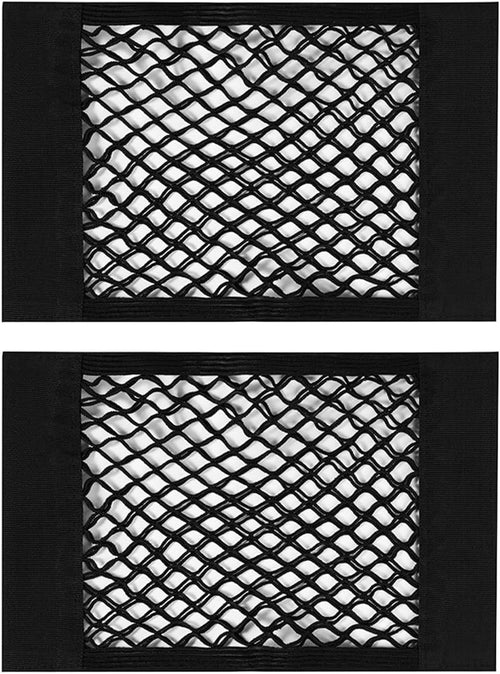 2Pcs NUZAMAS 40x25cm Universal Mesh Cargo Net Car Rear Trunk Elastic String Storage Net Interior Organizers Mesh Bag Organizer Pouch Bag for Car Trunk Storage