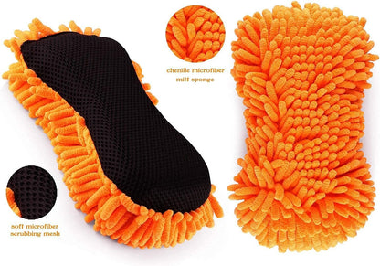 SCRUBIT Microfiber Car Wash Sponge Non-Scratch Microfibers for Cleaner Cars, Great for Everyday Cleaning - Automobile Cleaning Sponges Essential Part of Any Car Wash Kit (1 Pack)