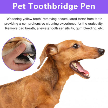 2 Pieces Dental Repair Gel for Dogs, Pet Gel for Oral Care, Fresh Breath for Dogs and Cats, Pet Toothbrush Pen, Pet Oral Care for Dog Cat, Removes Stains and Tartar of Pets