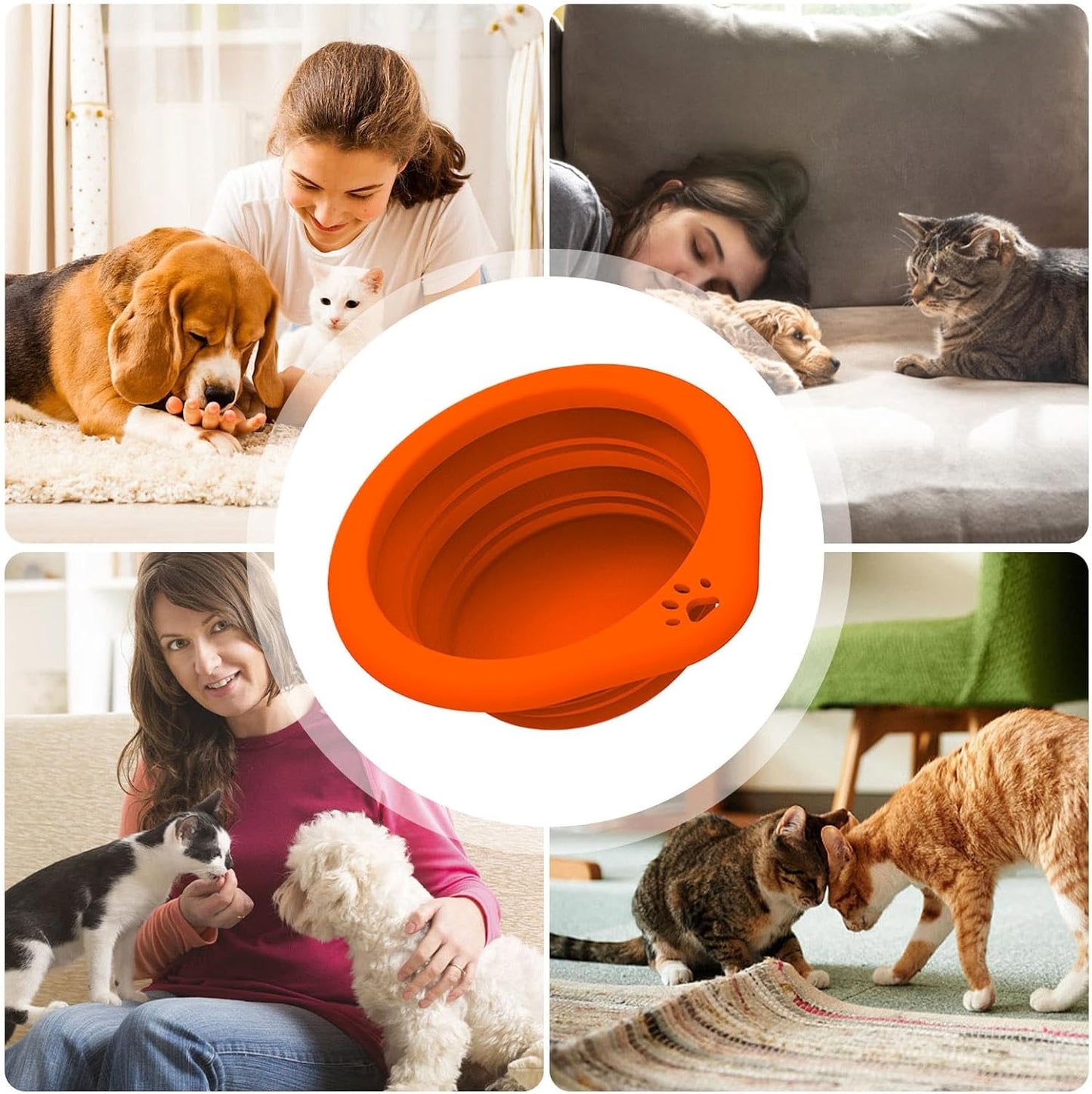 SVCEQZE Dog Travel Bowl | Pet Folding Bowl - Expandable Feeding Cup, 300ml Portable Pet Watering Dish for Walking Traveling Outdoors