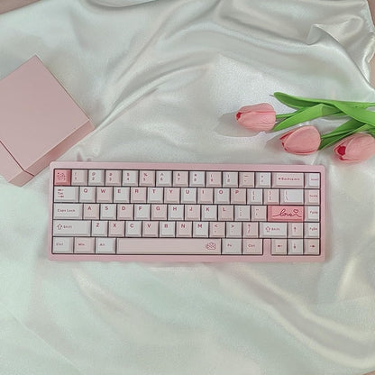 BOYI 65V2 CNC Aluminum 5-Second Quick-Release Wireless Gaming Keyboard,QMK/VIA Tri-Mode Custom Hot Swappable RGB 65% Mechanical Keyboard for Windows/Mac/PC (Pink)