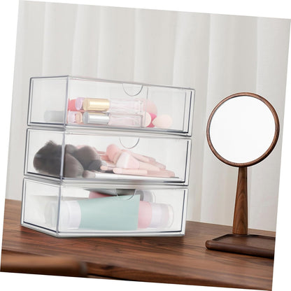 balacoo 3Pezzi Scatola Organizer Makeup Trasparente Per Cosmetici e Accessori Design Multifunzionale Per Bagno e Scrivania Contenitore