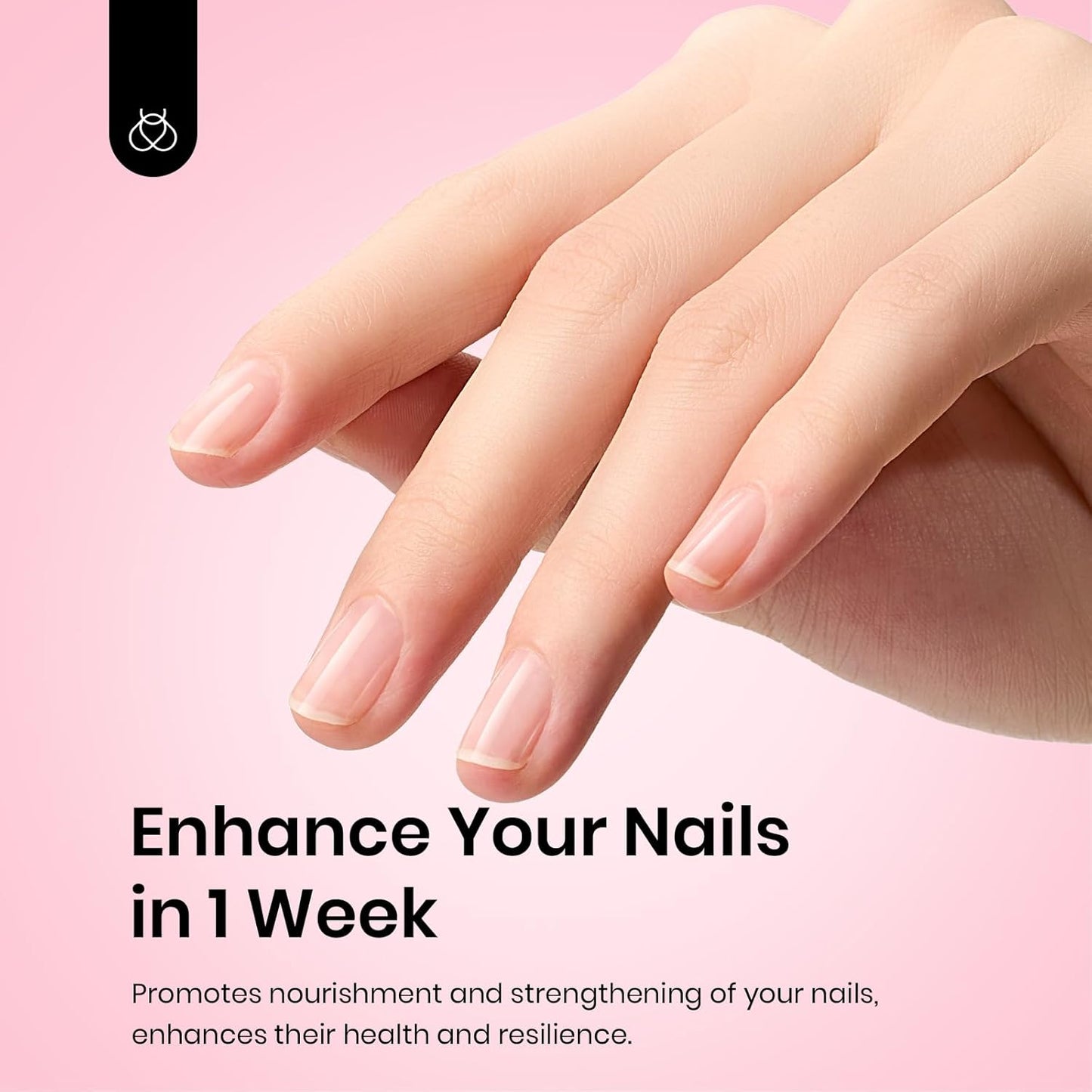 Beetles Nail Strengthener for Damaged Nails Weak Nails and Growth, Treatment Repair Damaged Nails，Strengthens Nail Care Polish, Glow and Shine 15ML Natural Pink
