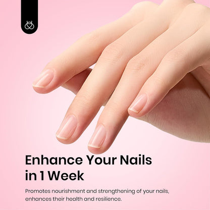 Beetles Nail Strengthener for Damaged Nails Weak Nails and Growth, Treatment Repair Damaged Nails，Strengthens Nail Care Polish, Glow and Shine 15ML Natural Pink