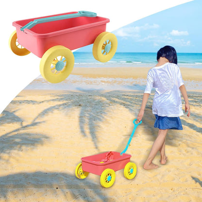 Kids Beach Trolley, Outdoor Sand Play Trolley Set, 13.78 x 12.01 x 7.09 inches Portable Fun Toy for Garden, Swimming Pool, Lake Adventures, and Backyard Activities for and Children