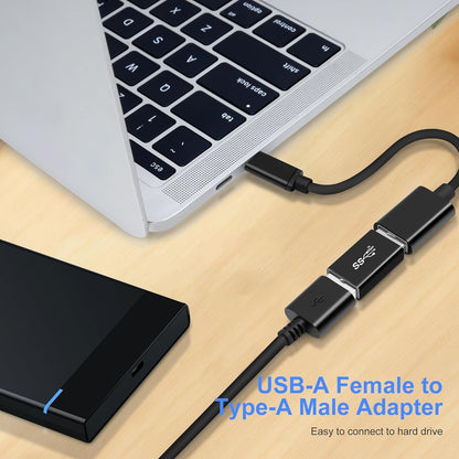 AIYEEN USB 3.0 Male to USB 3.0 Female Adapter (2 Pack), OTG 3.0 USB A to 3.0 USB A Adapter, USB Connector Connection or Data Cable Extension, USB3.0 Expansion Adapter