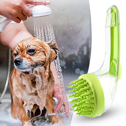 Dog Shampoo Brush, Dog Bath Brush Dog Scrubber, Grooming Tool Cleaner Silicone Bristle Cat Comb Shower Accessories for Puppy Kitten Small Animals