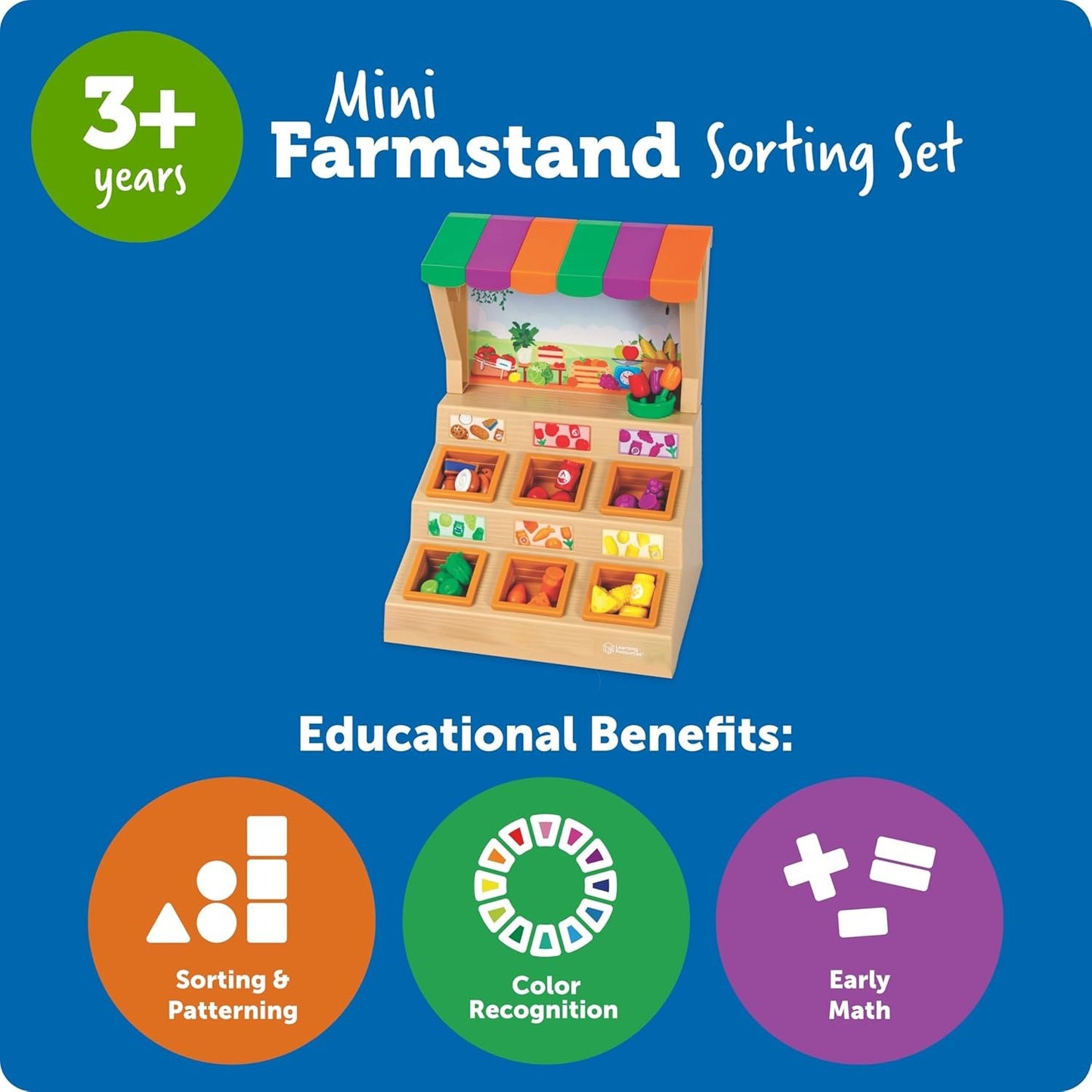 Learning Resources Mini Farmstand Sorting Set, Play Food Sets for Kids Kitchen, Grocery Store Pretend Play, Montessori Toys, Mini Food, Toddler Activities, Fine Motor Skills