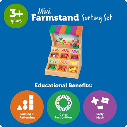 Learning Resources Mini Farmstand Sorting Set, Play Food Sets for Kids Kitchen, Grocery Store Pretend Play, Montessori Toys, Mini Food, Toddler Activities, Fine Motor Skills