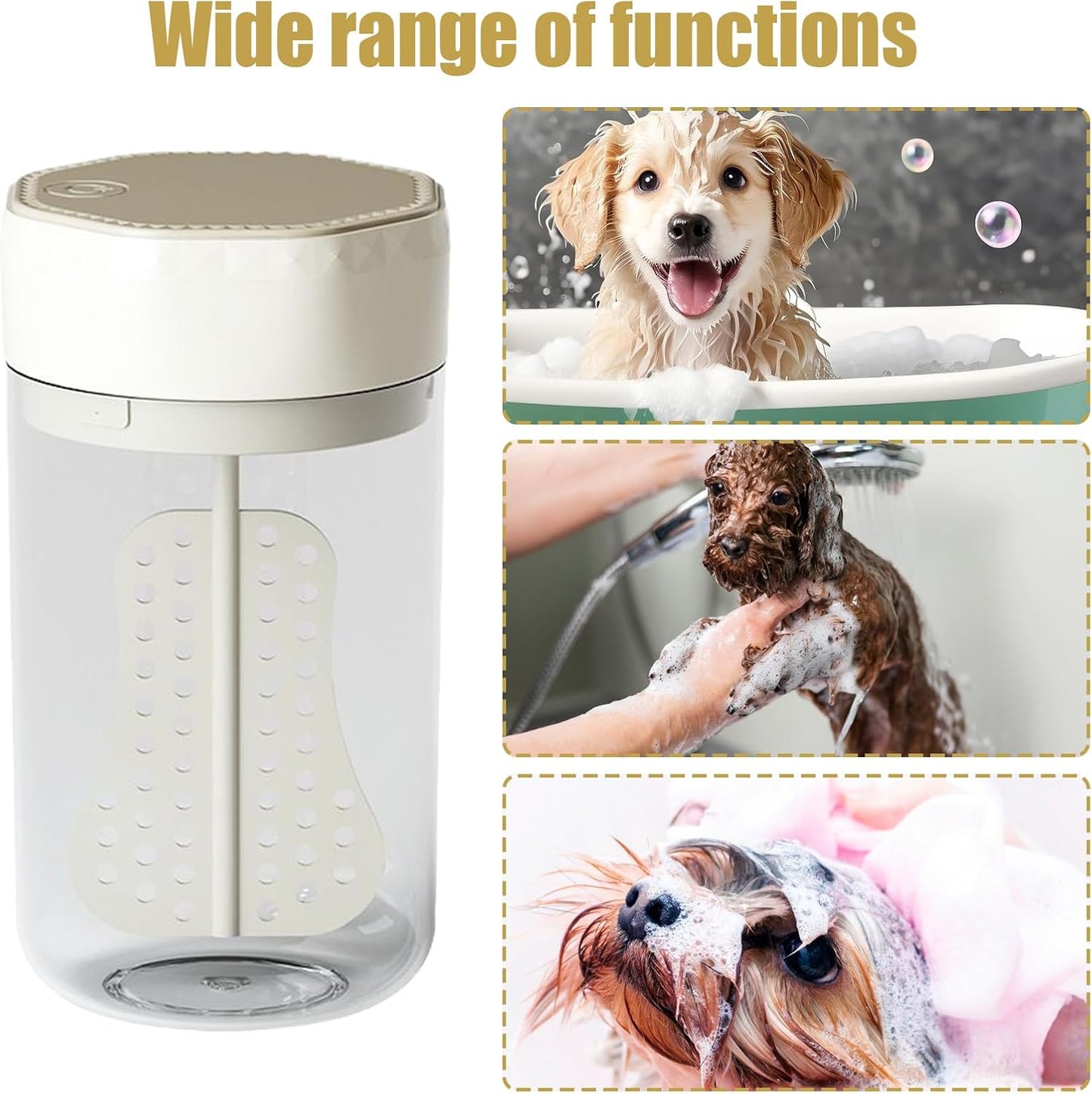 Automatic Soap Dispenser Foam, Puppy Dispenser, Pet Bathing, Multi-Purpose Kitchen Cleaner Frother, Touchless for Toilet Cleaning, Grooming Shower Gel Foamer, Easy Refill