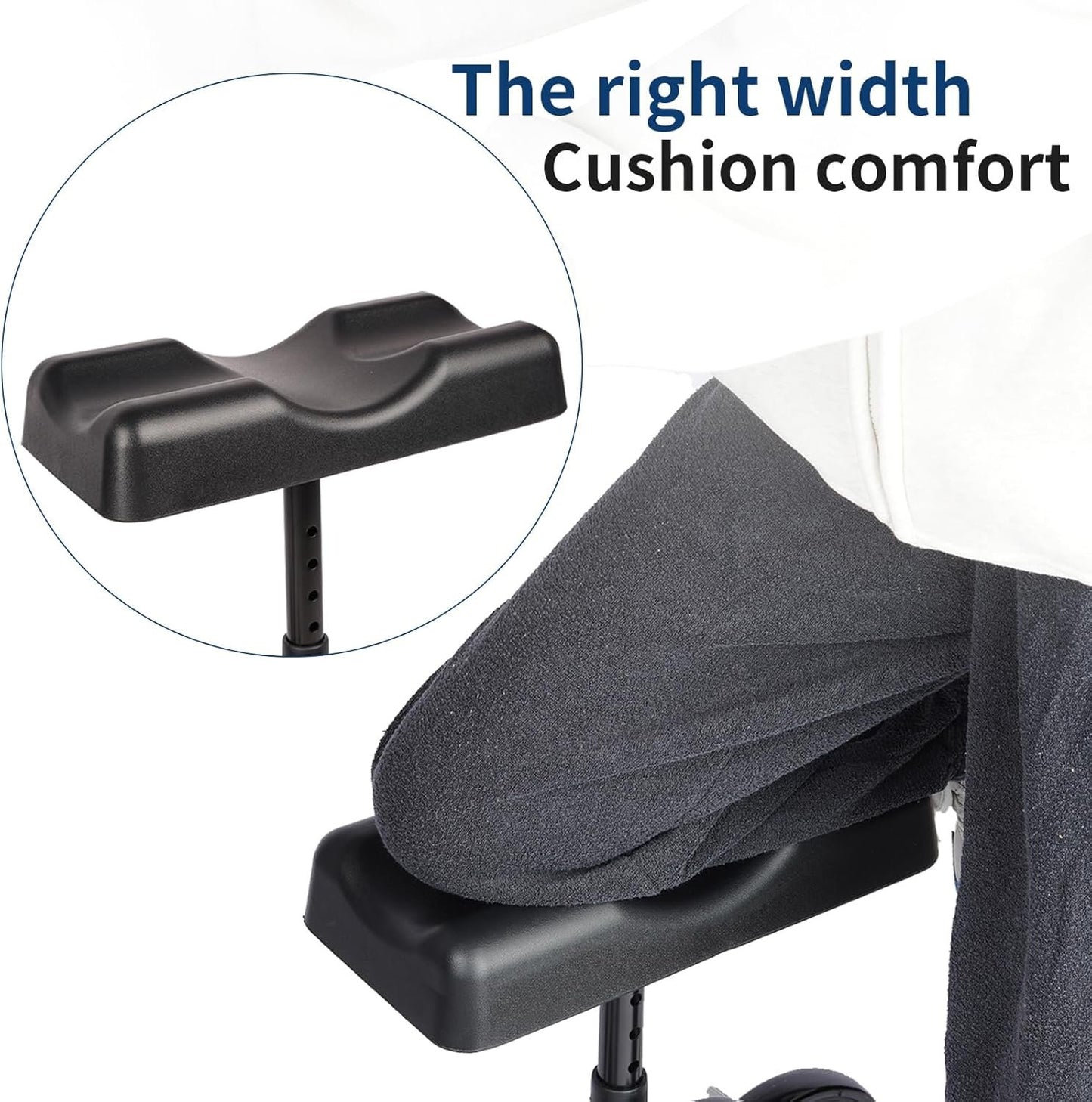 CloudHand Foldable Lightweight Knee Walker, Portable Knee Scooter featuring Basket, Adjustable Steering, and Brake System, Better Alternative to Crutches, Black