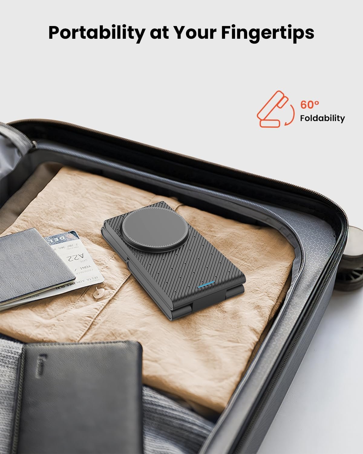 3 in 1 Wireless Charging Station Magnetic, Foldable Wireless Charger Stand for Multiple Devices, Wireless Charger for iPhone 16/15/14/13/12, Apple Watch 9/8/7/6/SE/5/4/3/2, AirPods 4/3/2/Pro