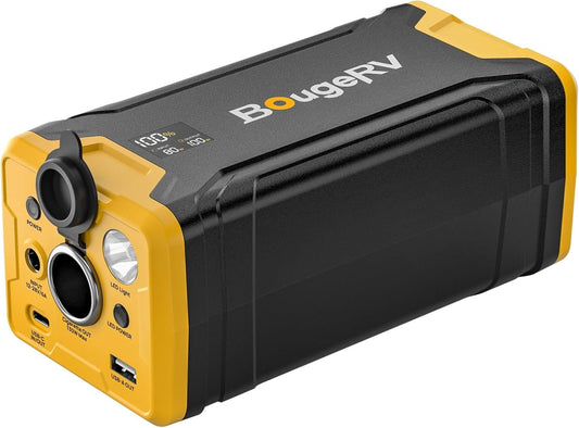 BougeRV 220Wh Portable Power Station, Solar Generator with AC Outlet, Backup Battery for Most Car Refrigerator, Power Supply for Camping, Travel, Home Backup