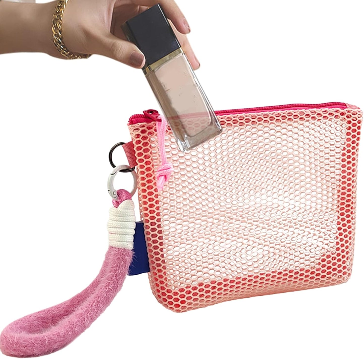 Clear Travel Makeup Bag, Lightweight Toiletry Organizer with Net Pockets 5,90 pollici, Portable Cosmetic Bag for Daily Use, Palestra, Car, Honeymoon, Vacation, Hiking, Dorm, Hotel, b, Se référer au