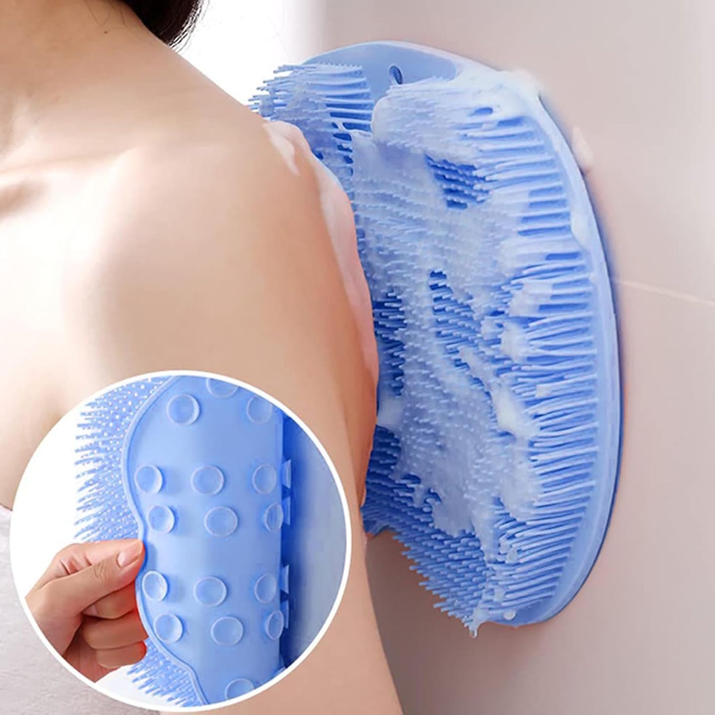 Shower Foot Scrubber Mat, Non-Slip Bath Wash Pad, Quick-Dry Feet Scrubber for Bathroom, Bathtub, Hotel, Poolside, Foot Care Cleaning Tool, Showers Essential, Blue/Pink/Green