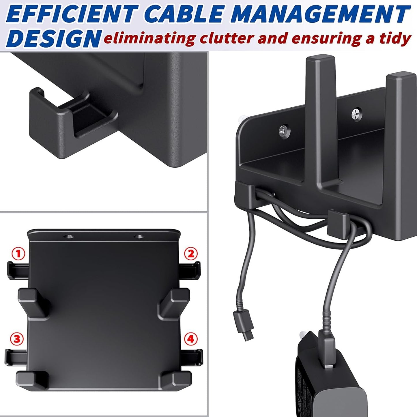 sciuU Wall Mount for Router, TV Box, Modem, Network Switch – Shelf for 2 Devices with Thickness < 3.8 cm / 4.3 cm – Compatible with Apple TV, Xiaomi Mi Box, Roku, TP-Link, ASUS, Sky Q Mini