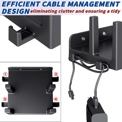 sciuU Wall Mount for Router, TV Box, Modem, Network Switch – Shelf for 2 Devices with Thickness < 3.8 cm / 4.3 cm – Compatible with Apple TV, Xiaomi Mi Box, Roku, TP-Link, ASUS, Sky Q Mini