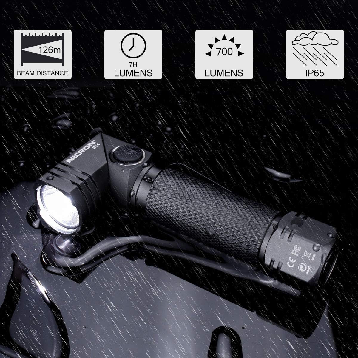 COSMOING Ultra Bright 700 Lumen 5 Modes Tactical Flashlight Magnetic Rechargeable, 90 Degree Swivel Waterproof EDC Flashlight for Camping, Emergency, Inspection, Hiking, Outdoor-Black