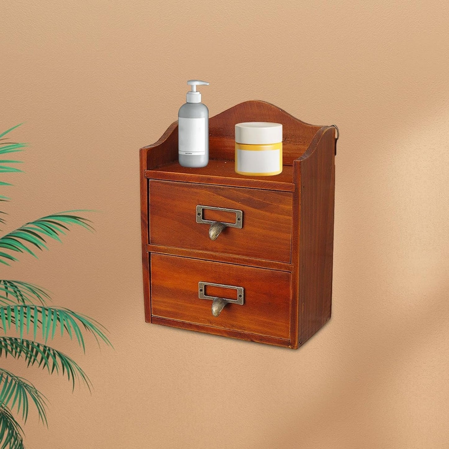 AFXGUSD Tabletop Storage Box with Drawers for Bedroom And Workspace Organization, Brown