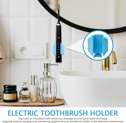 Toothbrush Holder Wall Mounted, Toothbrush Organizer Stand, Multifunctional Adhesive Draining Container for Sink, Makeup Vanity, Rv, Home, Mirror, Counter, 1.97x1.57x2.36 Inches