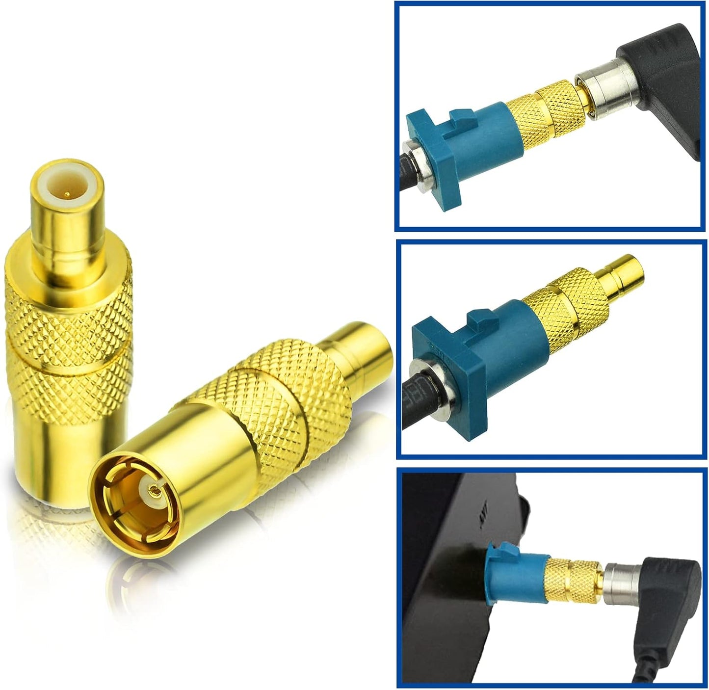 Bingfu SMB Female to Male Adapter Converter Connector 4 Kit Adapter DAB Car Antenna for Dab+ Radio