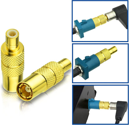 Bingfu SMB Female to Male Adapter Converter Connector 4 Kit Adapter DAB Car Antenna for Dab+ Radio