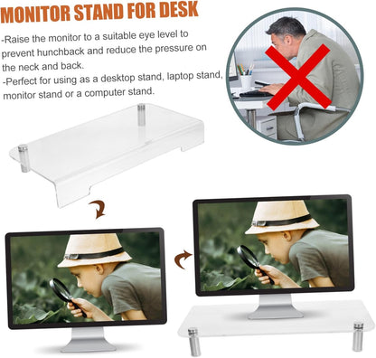 SEWACC Monitor Stand Desktop Organizer with Legs for Elevating Laptops and Monitors for Office Storage and Workspace Organization