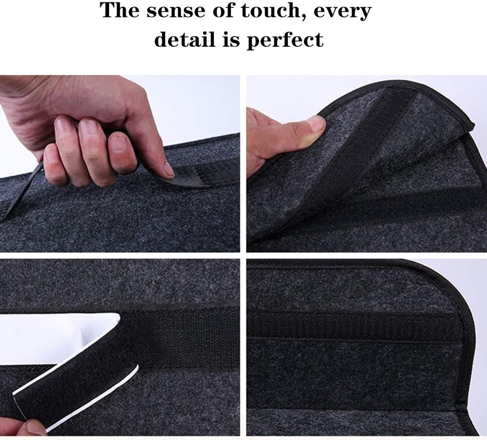 Car Soft Storage Box Trunk Bag Travel Storage Organizer Holder Car Accessories Deep Grey QINQUAN