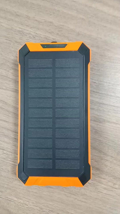 Power Ban,Solar Power Bank,Wireless Charger 20000mAh Built in 4 Cables,4outputs 15W Fast Charging Power Bank for All Mobile Devices 3 Inputs Solar Portable Charger with Dual Flashlights