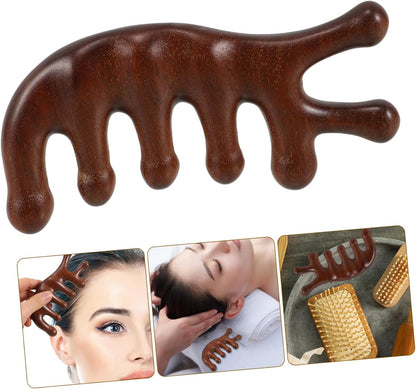 BESTYASH Massaggiatore Per La Testa Pettine Toelettatura Shampoo Guasha Manuale Corpo Dente Attrezzo Facciale Accessori Per La Cura Dei Districante Palmare Largo Di Legno Coffee