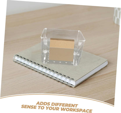 CIMAXIC Clear Memo Organizer Case Durable Storage Box for Desktop Notepad Paperclip Holder Compact and Stylish Office Supplies for Efficient Workspace Organization