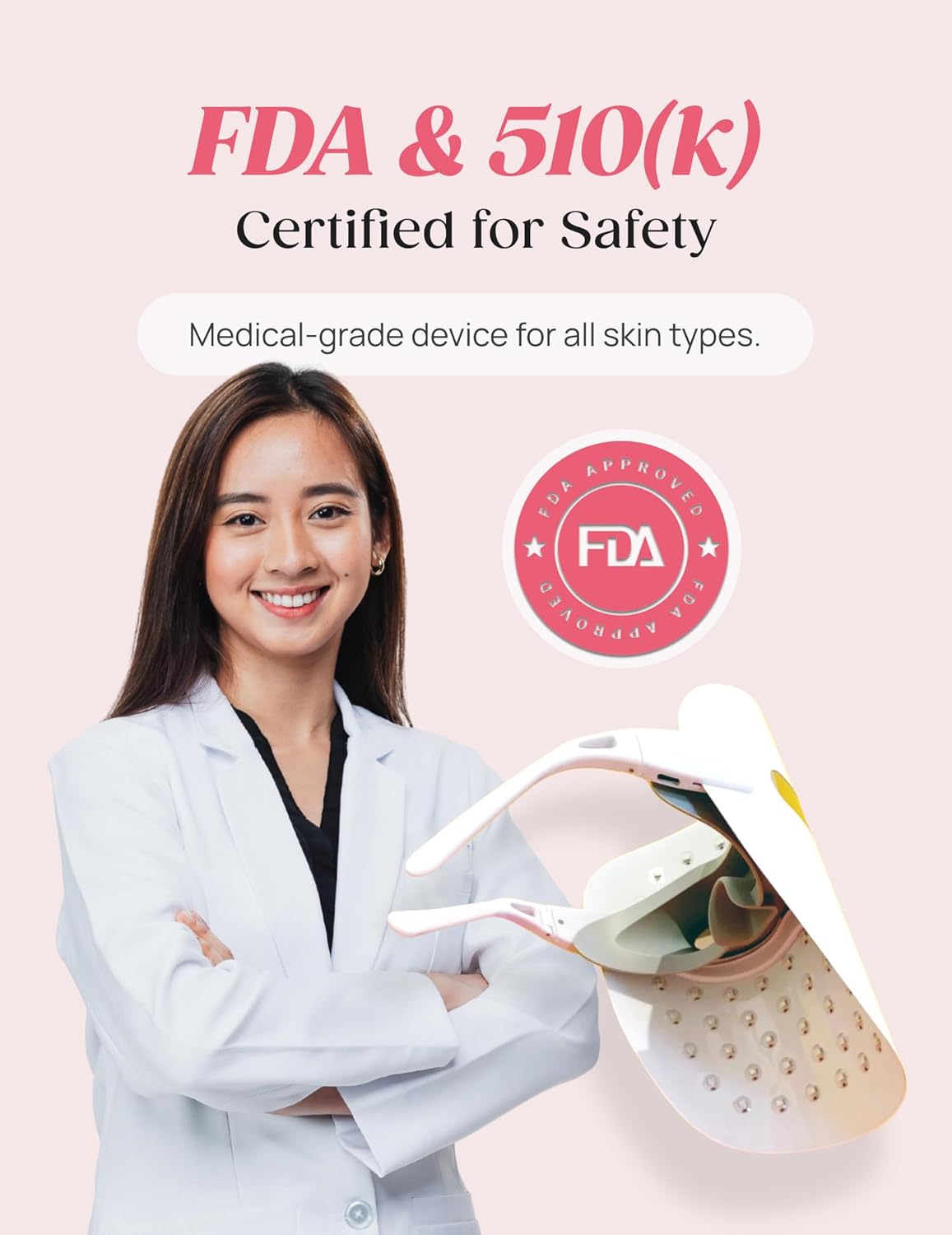 Peachaboo Red Light Therapy Mask: LED Face Mask 3 Modes Red and Blue Light Facial Treatment Beauty Machine Anti Aging Rechargeable Skincare Device for Acne Wrinkles Removal Portable for Home Skin Care