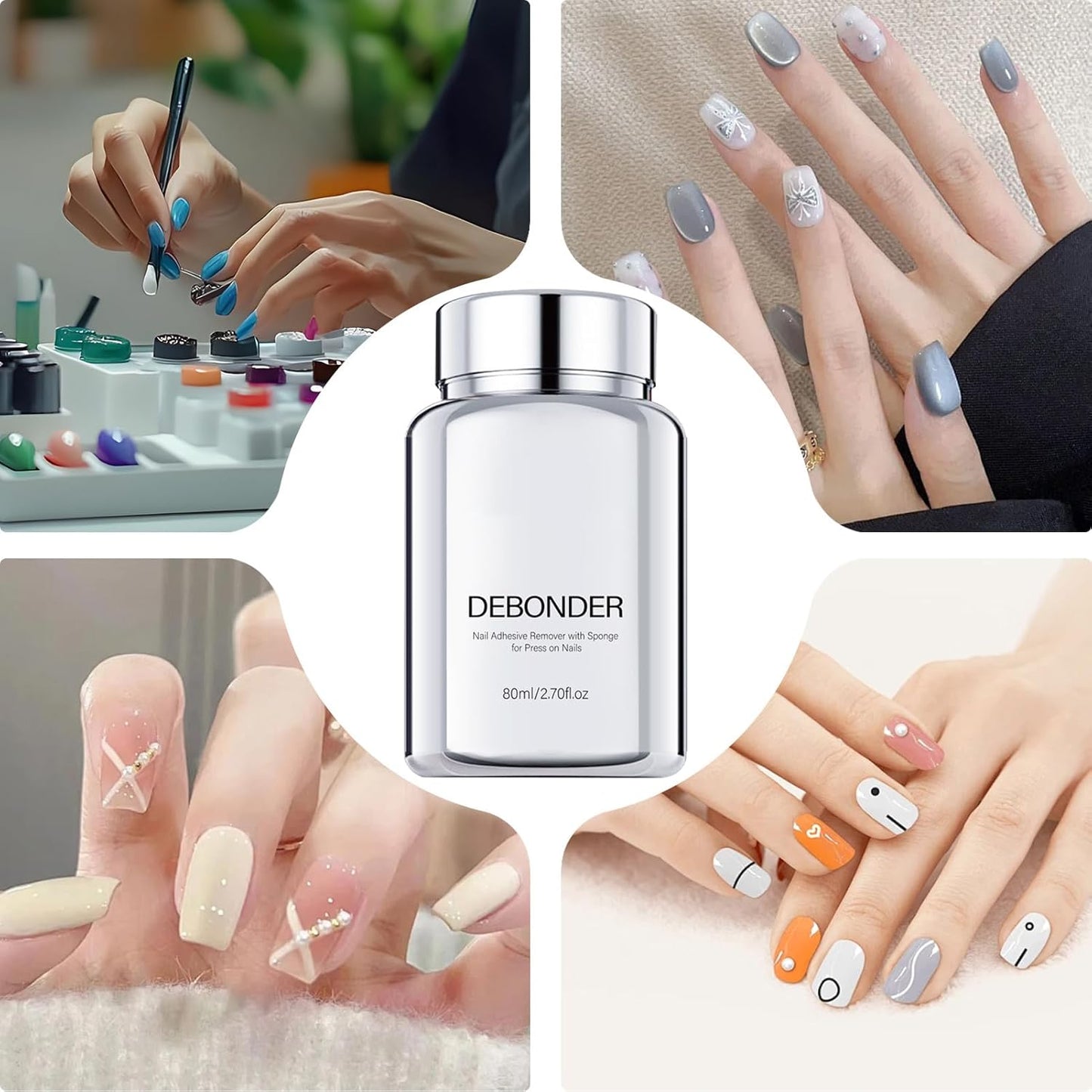 Nail Glue Remover, Adhesive Deboning Solution, Precision Gel Lifting Formula, White, Multipurpose Nail Care Tool, for Fingernails Toenails Home Salon, Long Lasting