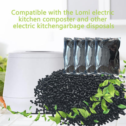4 Pack Odor Absorbing Filter Refills, Replacement Activated Charcoal Compatible with Lomi Smart Waste Kitchen Composter, Vita Mix Most FoodCycler Filters
