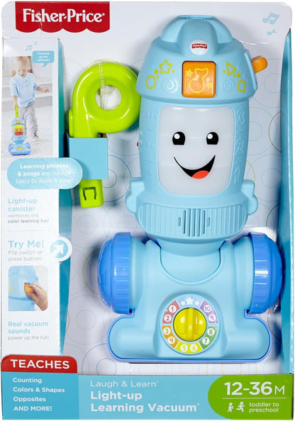 Fisher-Price Toddler Toy Laugh & Learn Light-Up Learning Vacuum Musical Push Along for Pretend Play Infants Ages 1+ Years
