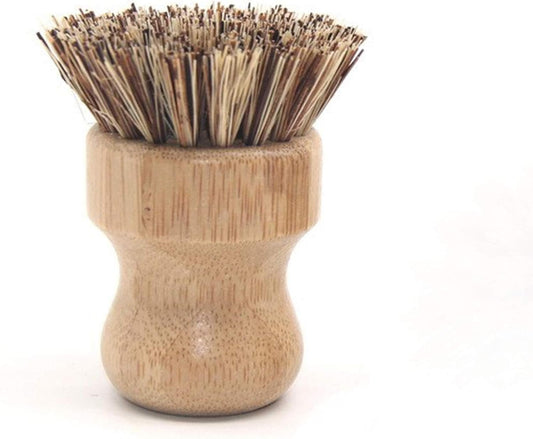 Natural Sisal Dish Washing Brush Bamboo Round Scrub Brush Pots Pans Vegetables Household Cleaning Brush… (Palm)