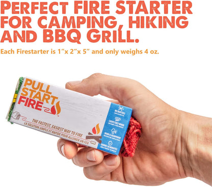 Pull Start Fire Pull String Firestarter | No Matches Required, Fire Starts in Seconds | for Campfires, Grill, Fireplace, BBQ | Lights Wet Wood, Easy to Use, Food Safe and Weather Resistant