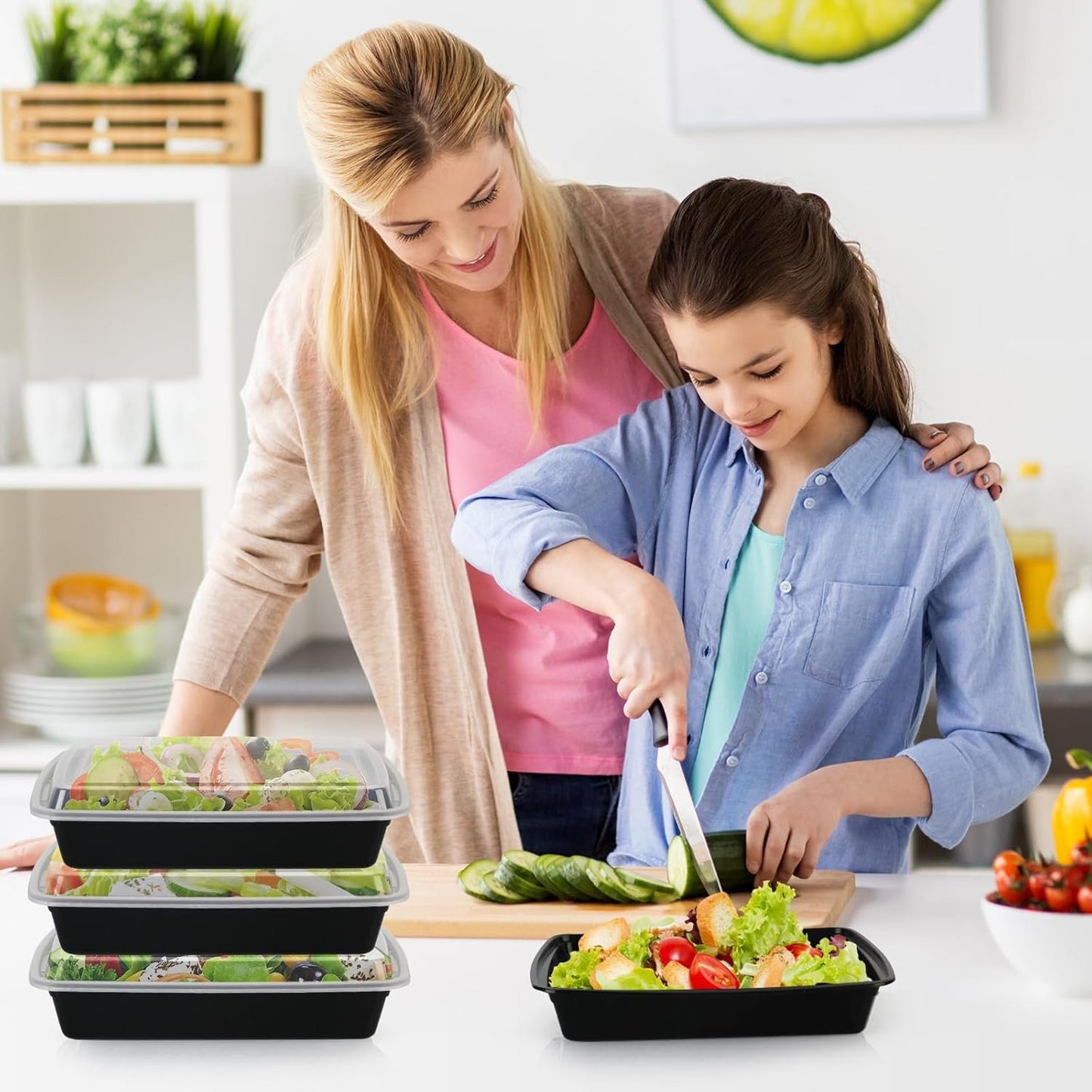 50 Pack Meal Prep Containers with Lids 38oz - Plastic Food Storage Containers with lids - Disposable Take out Containers with Lids for Meal Prep - BPA Free, Microwave/Dishwasher/Freezer Safe