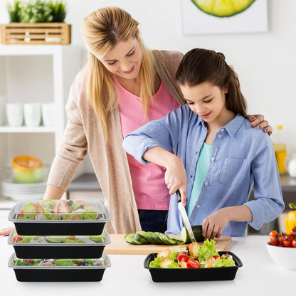 50 Pack Meal Prep Containers with Lids 38oz - Plastic Food Storage Containers with lids - Disposable Take out Containers with Lids for Meal Prep - BPA Free, Microwave/Dishwasher/Freezer Safe