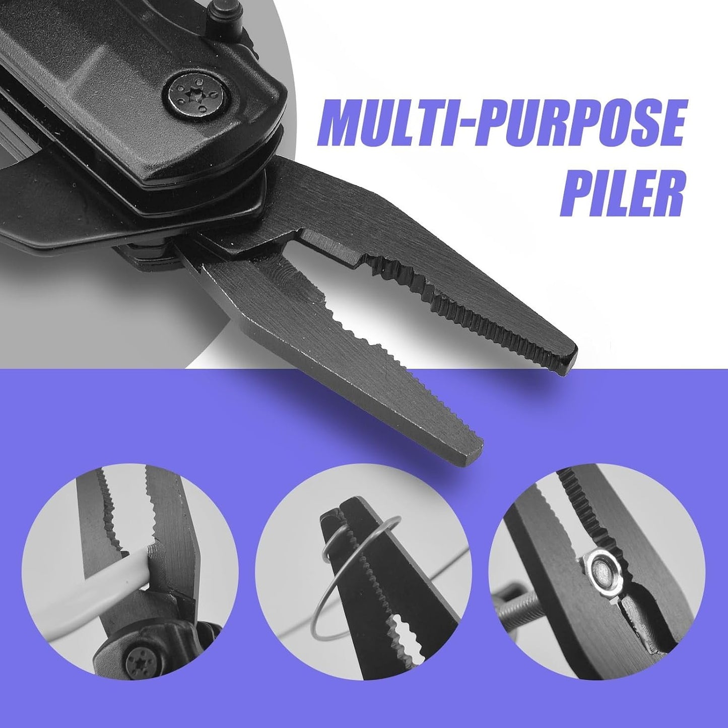 wapstibck Christmas Gifts for Men, 9-in-1 Folding Pocket Knife with Wire Stripper, Multitool Pliers with Safety Lock for Outdoor Survival Camping Hunting and Hiking