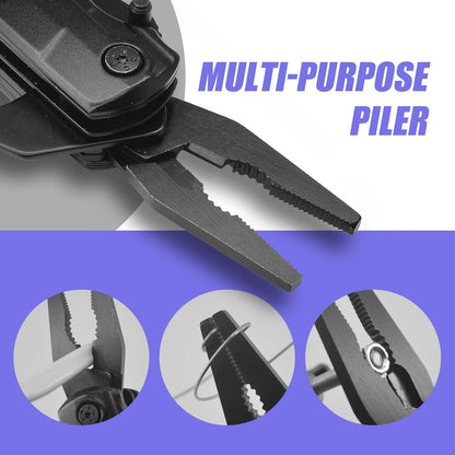 wapstibck Christmas Gifts for Men, 9-in-1 Folding Pocket Knife with Wire Stripper, Multitool Pliers with Safety Lock for Outdoor Survival Camping Hunting and Hiking