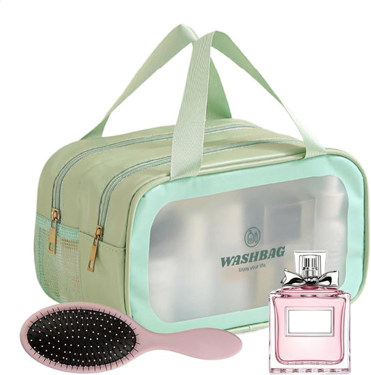 Travel Toiletry Bag, Multiple Compartments Travel Storage Bag, Portable Makeup Organizer, Large Capacity Hygiene Kit, Compact Shower Caddy, Convenient Pouch for Facial Cleanser, B, Refer to